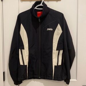 Swix Full Zip Long Sleeve Windbreaker Lightweight Jacket Women’s L Black 12758